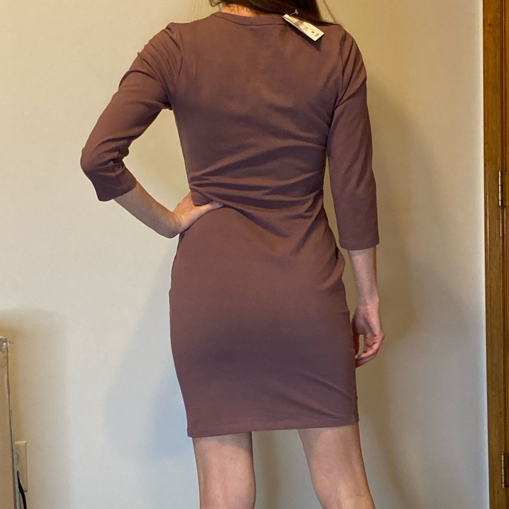 Forever 21 Dusty Purple Lace Front Pencil Dress - Picture 2 of 6